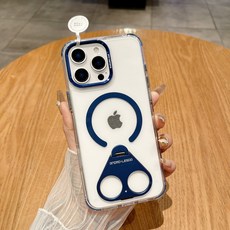 360회전식 거치대 방탄 자석 휴대폰 케이스 투명 아크릴 애플17PROMAX 크리스탈 컬러 자석 부착용