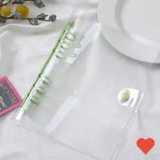 6공 3인치 투명 다이어리 앨범 포토북, 펄 화이트