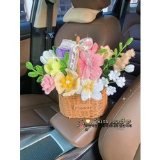 모루장식 해바라기 꽃바구니 웨딩 캐릭터 노란색 철사, 프레시 스타일