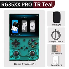 앤버닉 RG 35XXPro RG35XX 프로 레트로 휴대용 게임 콘솔 비디오 플레이어 WiFi 지원 리눅스 64비트 PSP 25, 01 China Mainland, 05 128G8K Games, 06 TR Teal with Bag