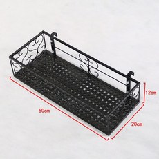 화분 걸이형 원형 베란다 단선반 미니텃밭 철제 선반 클래식 사각 30x20x12CM, 01.클래식 사각 50x20x12CM