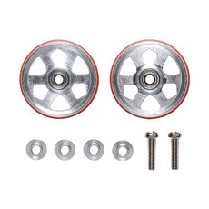 타미야 미니 4구 특별 기획 상품 19mm 플라링이 달린 알루미늄 베어링 롤러 6스포크 레드 95513