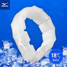 미즈노 프레시 아이스 쿨링 넥쿨러/넥밴드/아이스백, 화이트 / 와이드 넥밴드, 1개