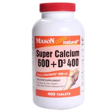 Mason Naturals 超級鈣 600mg+D3錠, 400 件, 1個