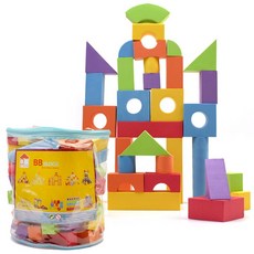 키움하우스 소프트블록 100피스 + 원형케이스, 혼합 색상, 1개