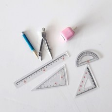 데코짱 큐티 미니어쳐 콤파스연필깍이각도자셋트 7종 문구소품 인형집꾸미기, 1개