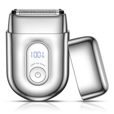 휴대용 전기면도기 무선 여행용 남성용 스웨커 전기 면도기 미니 포일 대형 LED 3중 플로팅 블레이드 IPX7 방수 습식 건식, 1)은