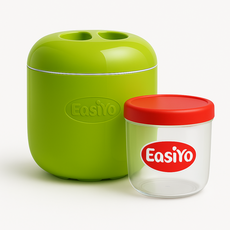 이지요 EasiYo 보관 편한 미니 사이즈 500g 요거트 메이커 그릭 요구르트 제조기, 그린(녹색)-500g