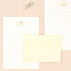 심플 편지지 세트 고급 포인트 (편지지4매 + 봉투 2매 세트), 편지지1종 x 4p + 봉투 1종 x 2p세트, 02.플레잉 퍼피