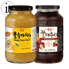 꽃샘 꿀유자차S 1kg+꿀대추차 1kg, 1개, 1kg