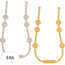 아이벨류 실리콘 멀티 스트랩 홀더 2종 세트, 노꼭지, 6세트, 샌드 + 머스타드