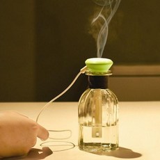 크리스탈 유리병 차량용 가습기 보틀 가습기 사무실 탁상용 꽂아쓰는 미니 USB, 그린, 단일상품0