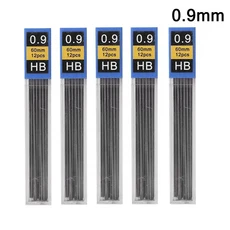풀 메탈 기계식 연필 0.30.50.70.91.32.0mm HB 자동 필기용 학용품 사무용품, 5 Boxs 0.9mm Leads