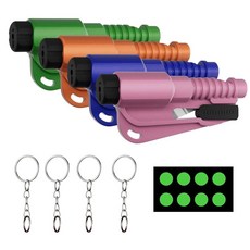 4팩 윈도우 브레이커 안전벨트 커터 자동차 창문 도구 비상 사태에서 3in1 탈출 유리 호루라기 포함 휴대용 키체인 디자인 멀티 카 안전 키트 2976089