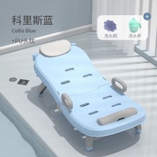 접이식 플라스틱 샴푸 의자, 1개, C. 스탠다드 모델 코리스 블루 PU 쿠션 라이온 샴푸