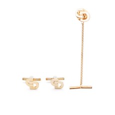 크리스찬 디올 중고 1980's CD 타이 핀 앤 커프 링크스 세트