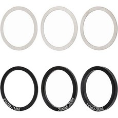 윤시 6종 세트 바이크 바텀 브라켓 개스킷 크랭크 와셔 알루미늄 합금 자전거 플라이휠 허브 스페이서 두께 01mm 02mm 03mm 1mm 2mm 3mm, Silver&Black 24mm Inner Dia.