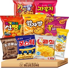 소소 세트 카라멜콘땅콩46g 콘칲44g 죠리퐁마시멜로35g 신짱73g 자갈치30g 꿀꽈배기30g 포스틱30g 감자깡30g 몽실22g, 9개, 혼합