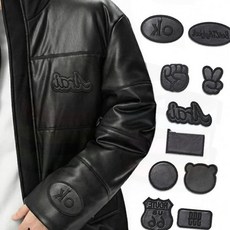 가죽 패딩 옷 구멍 찢어짐 수선 보수 스티커 와펜 자수, 1개, yuna  02가죽수선패치-OK