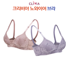 크리비아 노와이어 몰드 자가드 A컵 편안한 브라 1775
