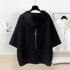 [Myshe]여름 빅사이즈 반팔 티셔츠 여성 후드 티 루즈핏 Ming525FEI525TX08