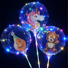 대형 led 생일 파티 풍선 세트 버블 라이트 캐릭터 하트 모양 장식 프로포즈 용품, R39071Z(보석반지