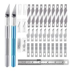 아트나이프 30도커터칼 금속 아트칼 공예용칼 조각칼, 43개/세트