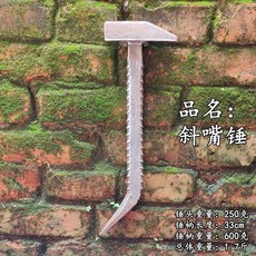 老街口 木工鋁膜工具大全榔頭套裝 鋁木全套呂摸錘頭 鋁模專用防滑鐵錘 木工裝修必備, 普通螺紋手柄250克斜嘴錘, 1個