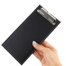 식당용 블랙 가죽 빌지판 20cm 업소용 계산서 받침대 영수증 홀더 클립형, 1개
