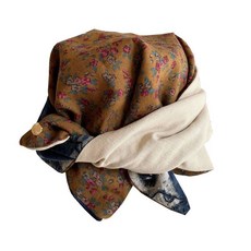 UHWU 頭巾 三角巾 麵巾髮帶 韓版國風碎花頭巾髮飾多功能髮帶面巾擋風遮陽簡約百搭披肩頭飾品圍巾