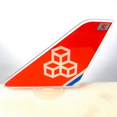 RBF絕版 Cargolux 塑膠飛機尾翼 12x16cm，精緻航空模型，辦公室桌面擺飾, 1個
