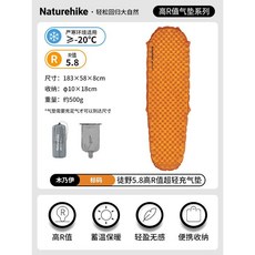 방습 매트 야외 캠핑용 휴대용 접이식 바닥 텐트 팽창식 매트리스 수면, 14.R5.8/8cm-20도/미라-열대오렌지