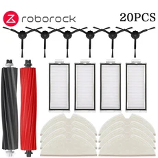 Roborock Q8 Max Plus + Q5 Pro 교체 부품 액세서리 메인 사이드 브러시 헤파 필터 먼지 봉투, 08 20pcs