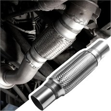 8인치 x 2인치 스테인리스 강 플렉스 파이프 배기 이중 꼬임 전체 길이 12인치 내구성 강한 교체용 자동차 액세서리 대부분의 SUV 트럭용, 8인치 x 2인치 스테인리스 강 플렉스 파이프 배기 이