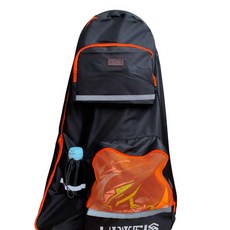 XPUSH兒童平衡車裝車包12寸通用滑步車背包裝車袋puky兒童平衡車收納袋腳踏車手提包, 雙肩包黑橙色適合12寸 14寸, 1個