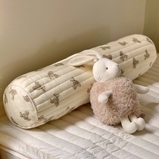 테디베어 바디필로우 솜포함(원형롱쿠션/캔디베개)