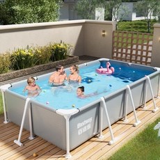 이동식수영장 옥상 펜션 물놀이 풀장 베란다, 2.59m 직사각 브라켓 기본 패키지