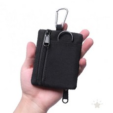 케이스 고리 연결 카라비너 수납 열쇠 벨트 휴대용 동전 파우치 카드 지퍼 소형, 1개, 브라운_B94