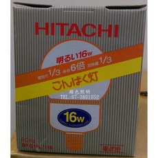 HITACHI 日立 16W 電球色 傳統式 省電燈泡 BFG16L/116, 白光 BFG16D/116-用黃光紙盒裝, 1個