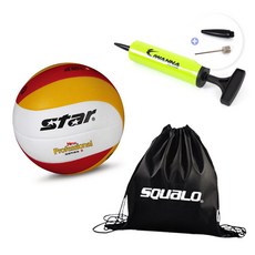 스타 뉴프로페셔널2 배구공, 1개, VB315S-34 + 스쿠알로 공가방 + 아이워너 펌프