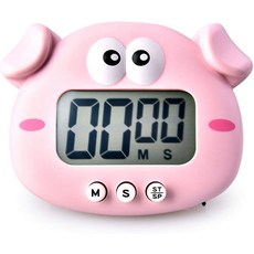 주방 타이머 귀여운 동물 카운트다운 마그네틱 기능이 있는 디지털 요리 LCD 대형 화면 시각 시계 베이크 스포츠 게임소을 위한 스탠드 걸이식 알람 시계소, Timer-xz