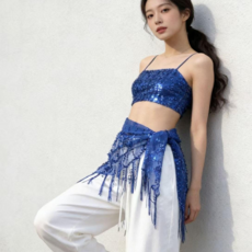 반짝이 벨트 스팽글 힙스카프 무대의상 라인댄스