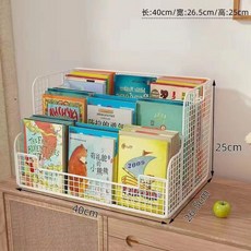 桌面置物架 兒童書架 繪本架 階梯款, 白色,階梯款大號一體整裝