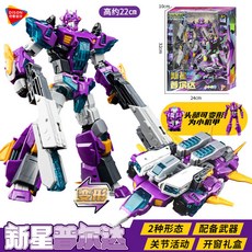 台灣熱賣 正版變形聯盟2普力士汽車機器人玩具 變形合體機甲金剛 兒童益智玩具, 1個, 豪華機甲【新星普爾達】變形飛船