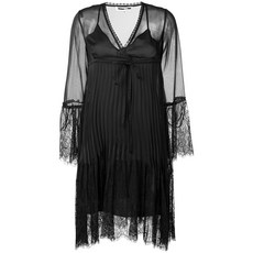 McQ스왈로우 자수 레이스 플리세 드레스