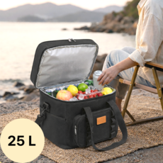 뤼민 캠핑보냉가방 아이스백 캠핑쿨러백, 25L, 블랙