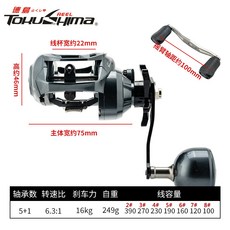 【釣友俱樂部】德島雷強輪打黑水滴輪路亞遠投巨物輪深線杯慢搖輪船釣海釣魚線輪遠投卷線器 路亞卷 岸拋卷 磯釣卷 海釣漁輪, 雷強水滴輪右手