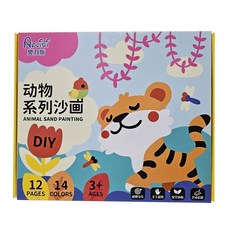 DIY兒童沙畫禮盒組 (內附12張沙畫卡), 多種顏色, 1個