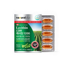 플러스 캐나다 대두 레시틴 인지질 100프로 1200 60캡슐 포스파티딜 콜린 콜레스테롤, 1개