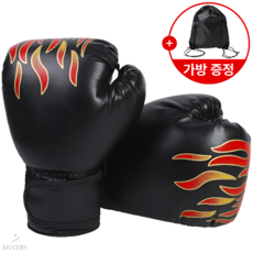 [가방 증정] 실버리 복싱 권투 글러브, 1개, 블랙 1개, 블랙